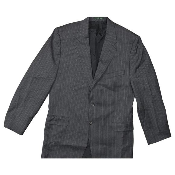 Lauren Ralph Lauren Men's Gray Striped Wool Two Button Sport Coat Blazer 44L - Picture 1 of 8